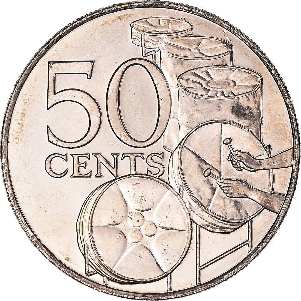 Moneta, TRINIDAD E TOBAGO, 50 Cents, 2003, Franklin Mint, FDC, Rame-nichel