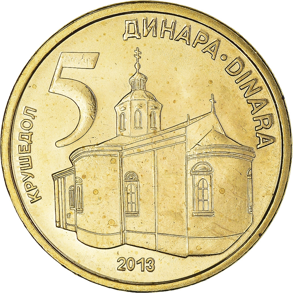 Monnaie, Serbie, 5 Dinara, 2013, FDC, Acier plaqué laiton, KM:56a