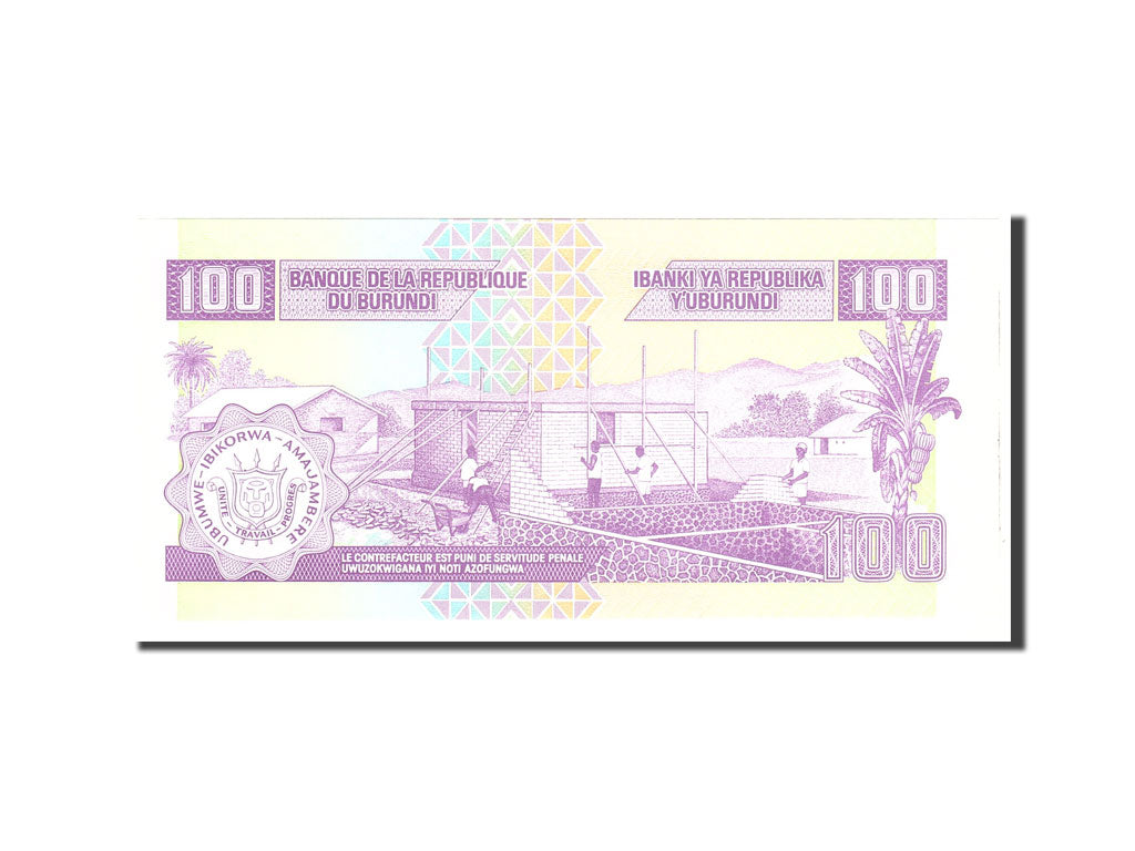 Banknot, Burundi, 100 Francs, 2004, 2004-05-01, KM:37D, UNC(65-70)