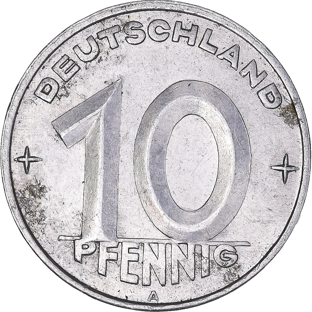 Munten, DUITSE DEMOCRATISCHE REPUBLIEK, 10 Pfennig, 1952, Berlin, ZF, Aluminium
