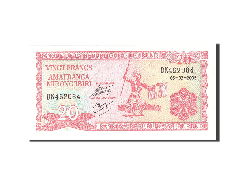 Banknote, Burundi, 20 Francs, 2005, 2005-02-05, KM:27d, UNC(65-70)