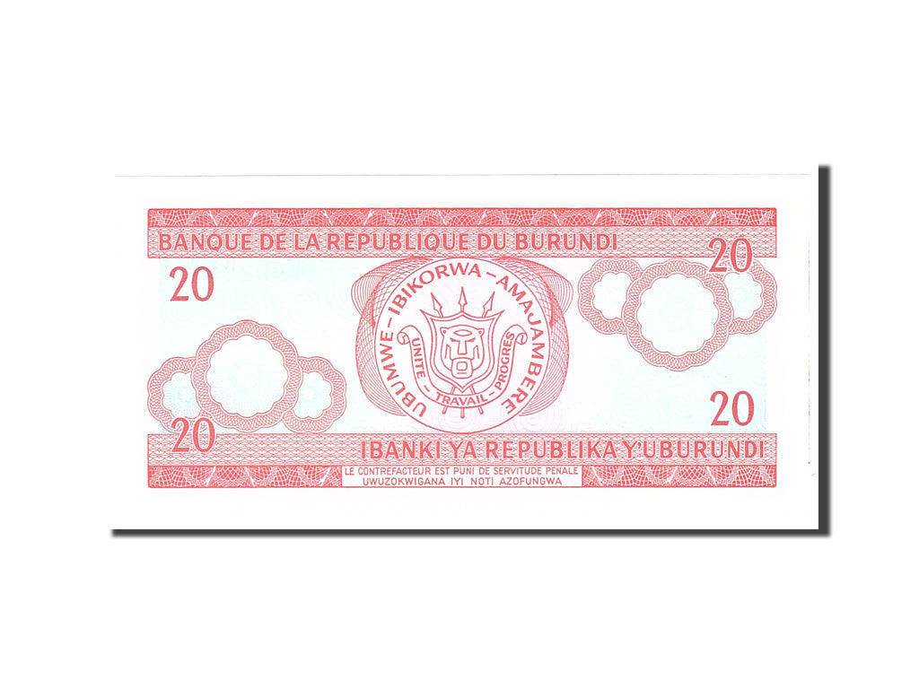Banknote, Burundi, 20 Francs, 2005, 2005-02-05, KM:27d, UNC(65-70)