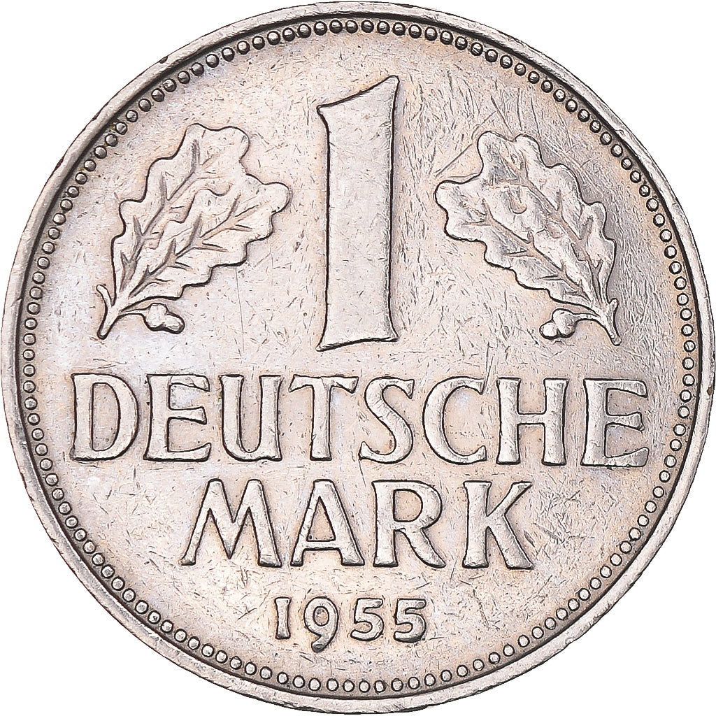 Moneta, GERMANIA - REPUBBLICA FEDERALE, Mark, 1955, Stuttgart, BB, Rame-nichel