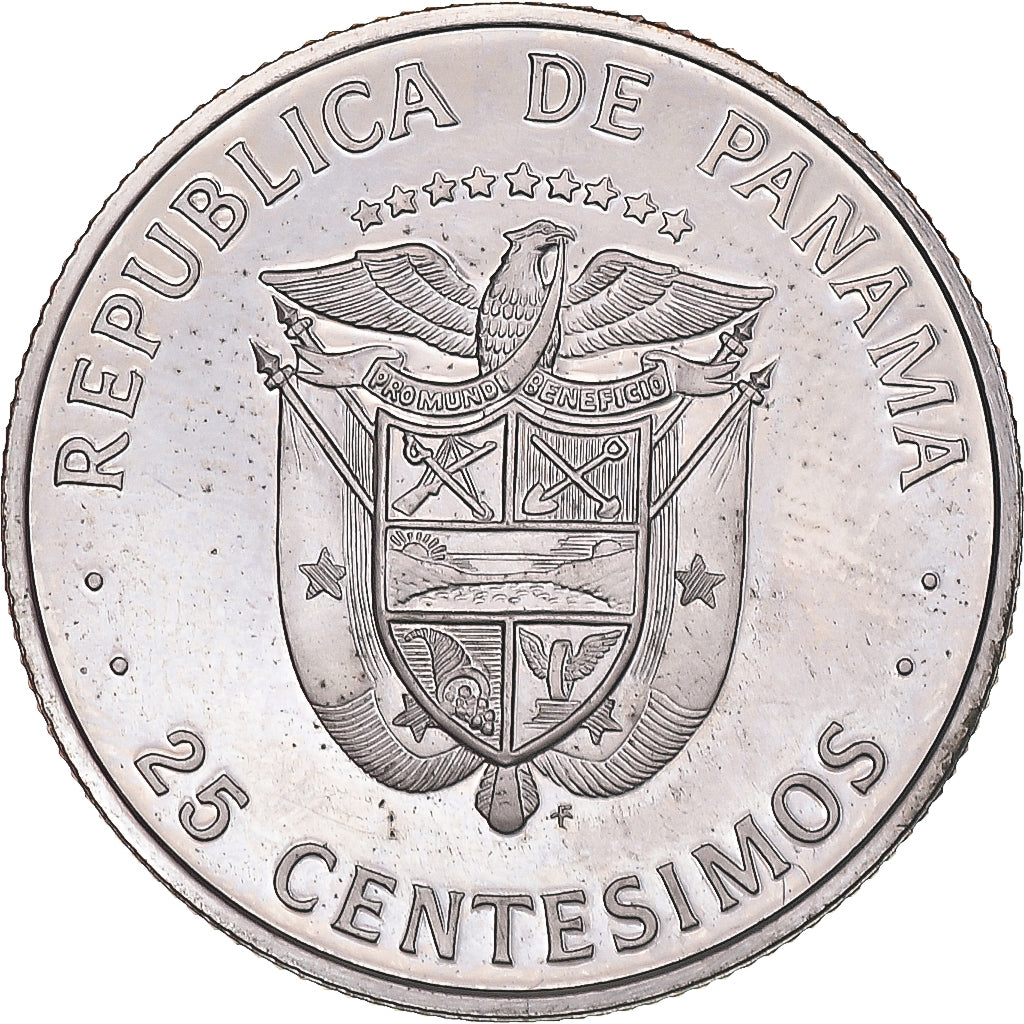 Monnaie, Panama, 25 Centesimos, 1975, Franklin Mint, BE, FDC, Cupronickel