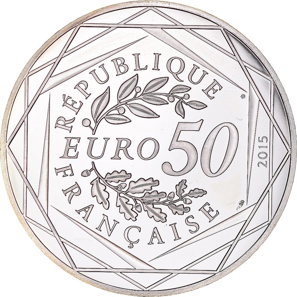 France, 50 Euro, Astérix, Paix, 2015, Paris, FDC, MS(65-70), Silver