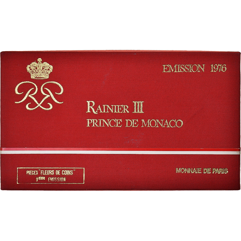 Monaco, Rainier III, Set 10 c. - 50 frs., 1976, MDP, série FDC, MS(65-70)