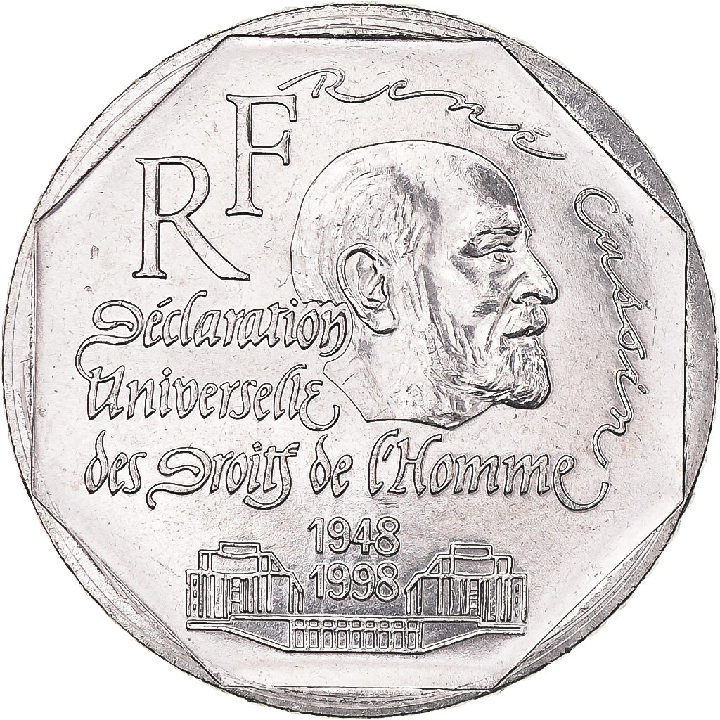 Moneta, Francia, René Cassin, 2 Francs, 1998, FDC, Nichel, KM:1213, Gadoury:551
