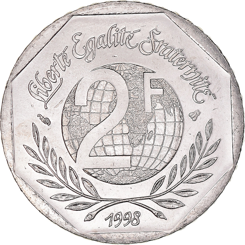 Moneta, Francia, René Cassin, 2 Francs, 1998, FDC, Nichel, KM:1213, Gadoury:551