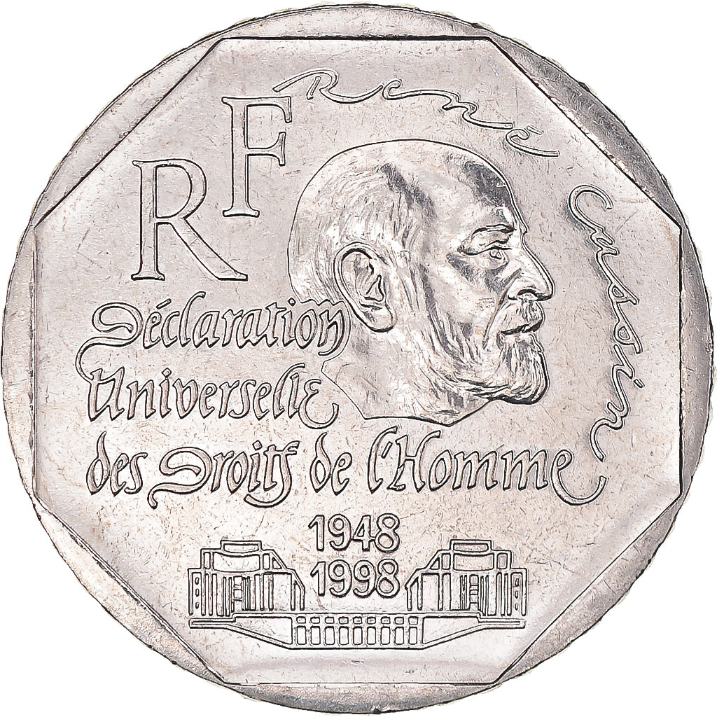 Moneda, Francia, René Cassin, 2 Francs, 1998, FDC, Níquel, KM:1213