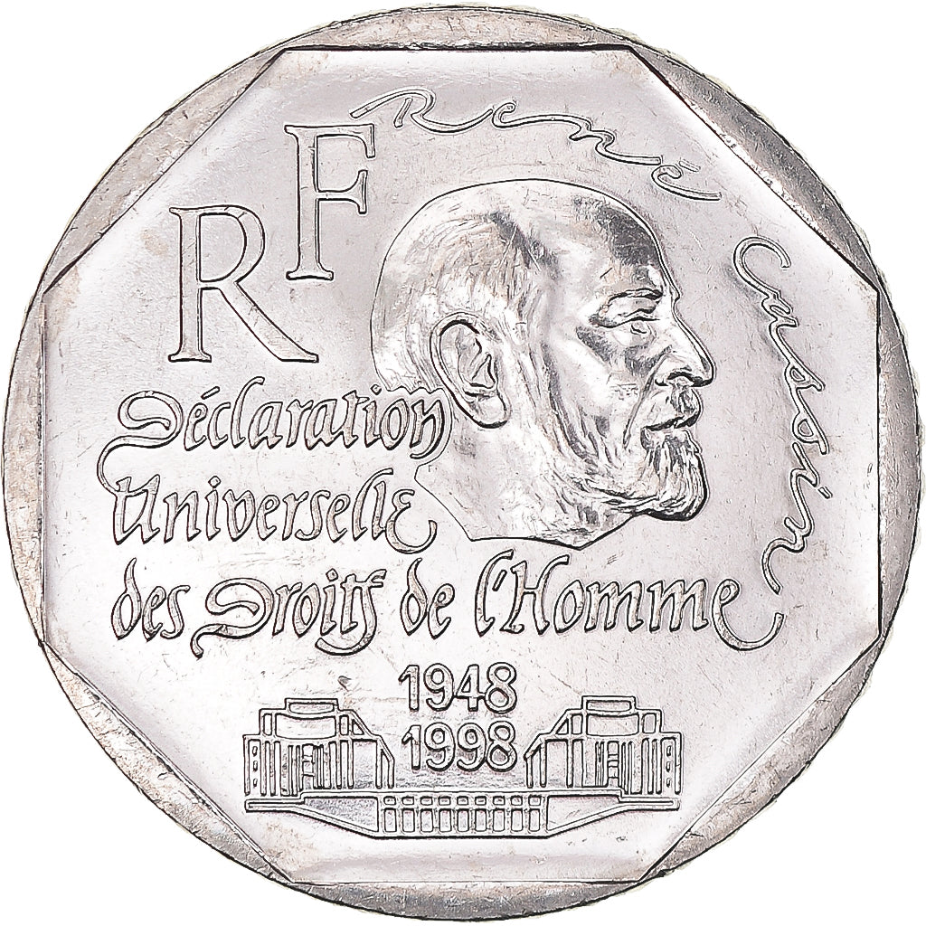 Münze, Frankreich, René Cassin, 2 Francs, 1998, UNZ, Nickel, KM:1213