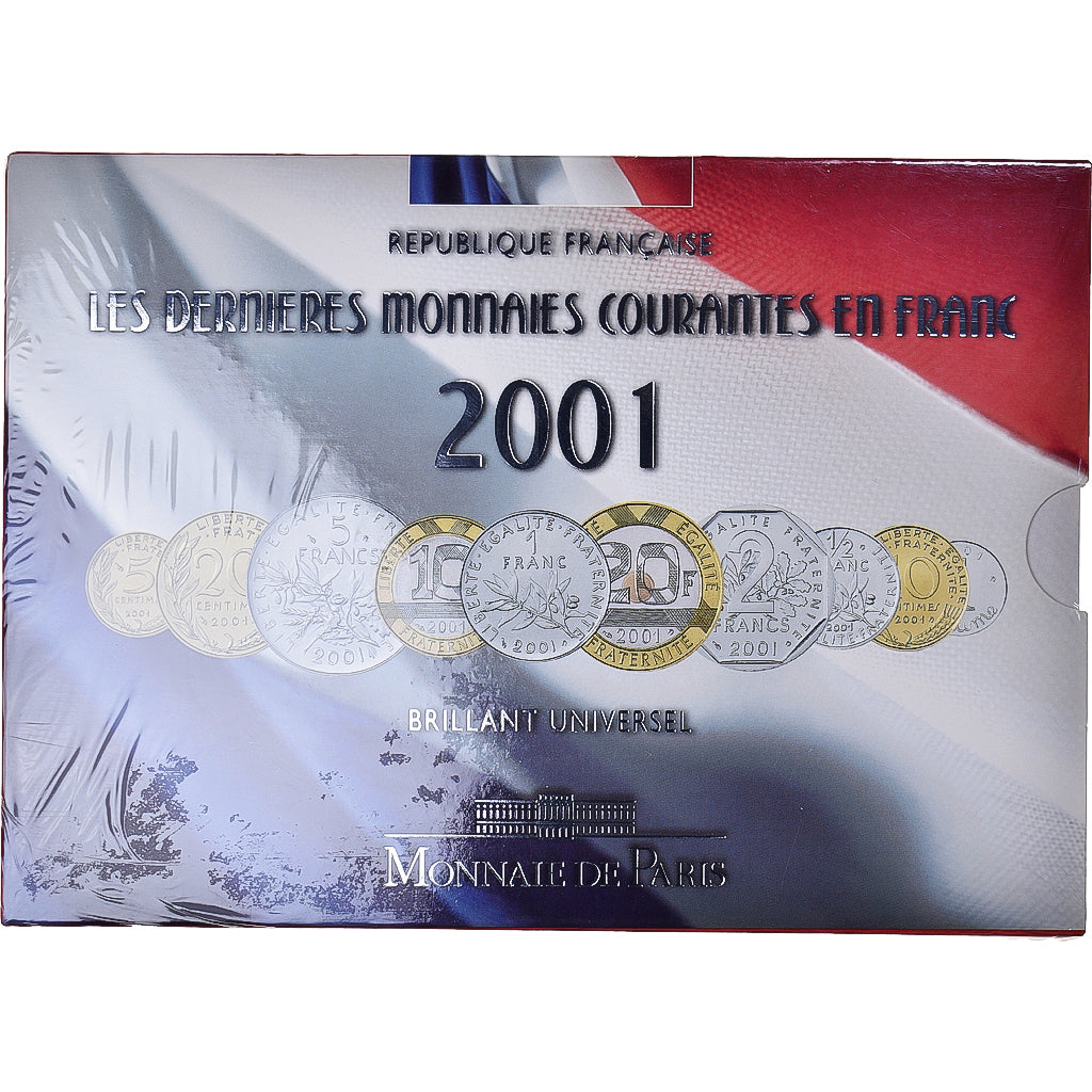 Coin, France, Coffret 1 c. à 20 frs., 2001, Monnaie de Paris, BU, MS(65-70)