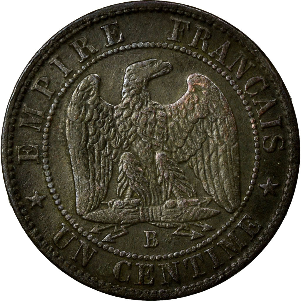 Monnaie, France, Napoleon III, Napoléon III, Centime, 1856, Rouen, TTB, Bronze