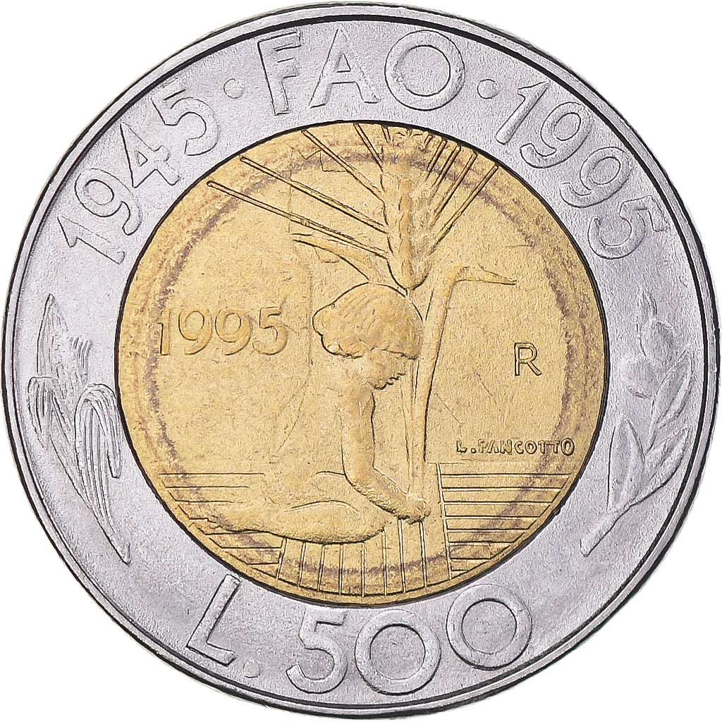 Munten, San Marino, 500 Lire, 1995, F.A.O., ZF+, Bi-Metallic, KM:330