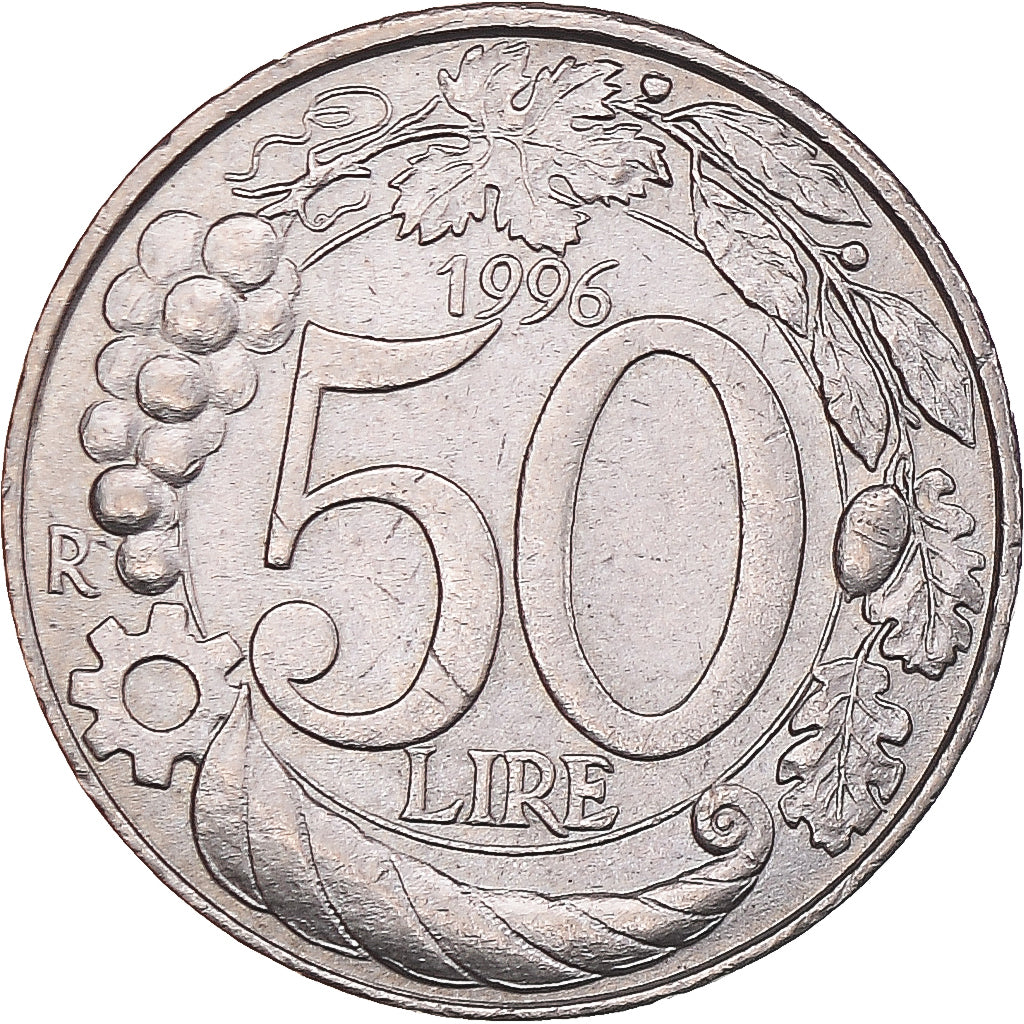 Monnaie, Italie, 50 Lire, 1996, Rome, TTB, Cupro-nickel, KM:183