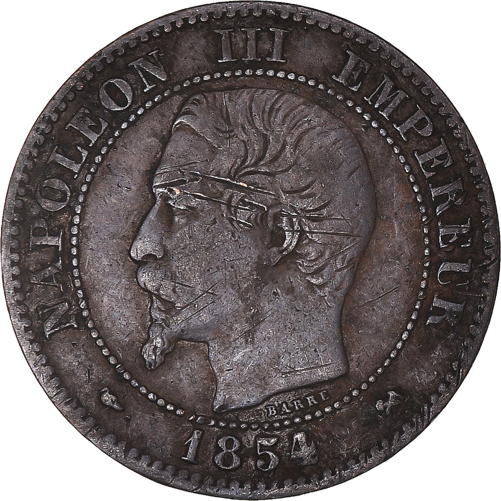 Moeda, França, Napoleon III, Napoléon III, 2 Centimes, 1854, Rouen, VF(30-35)