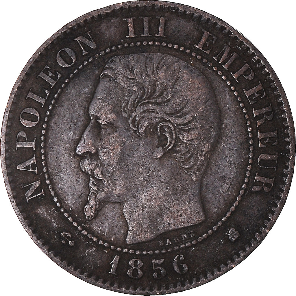 Coin, France, Napoléon III, 2 Centimes, 1856, Bordeaux, VF(30-35), Bronze