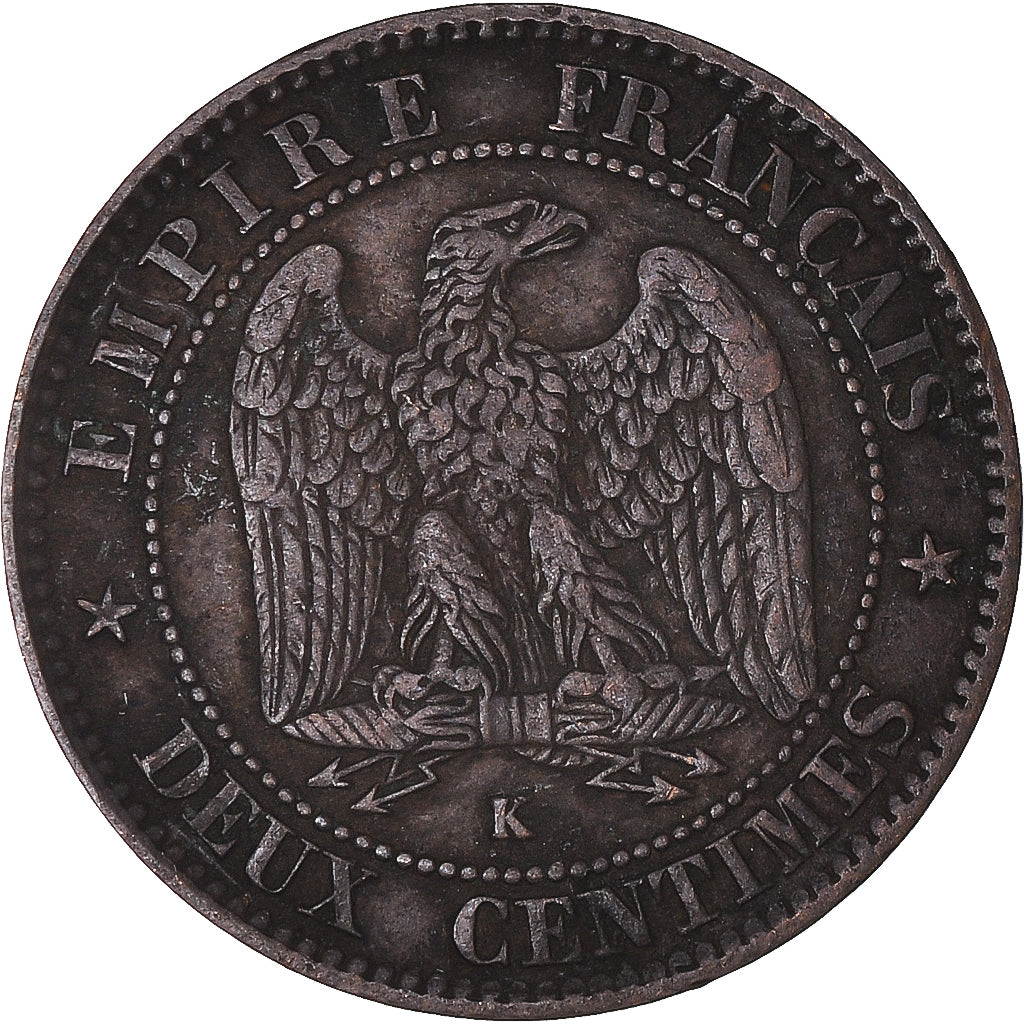 Coin, France, Napoléon III, 2 Centimes, 1856, Bordeaux, VF(30-35), Bronze