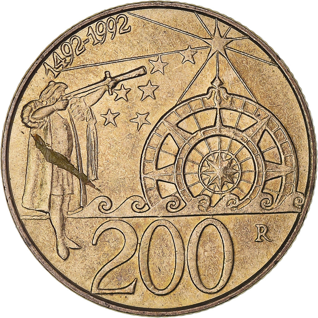 Moneta, San Marino, 200 Lire, 1992, Rome, BB, Alluminio-bronzo, KM:285