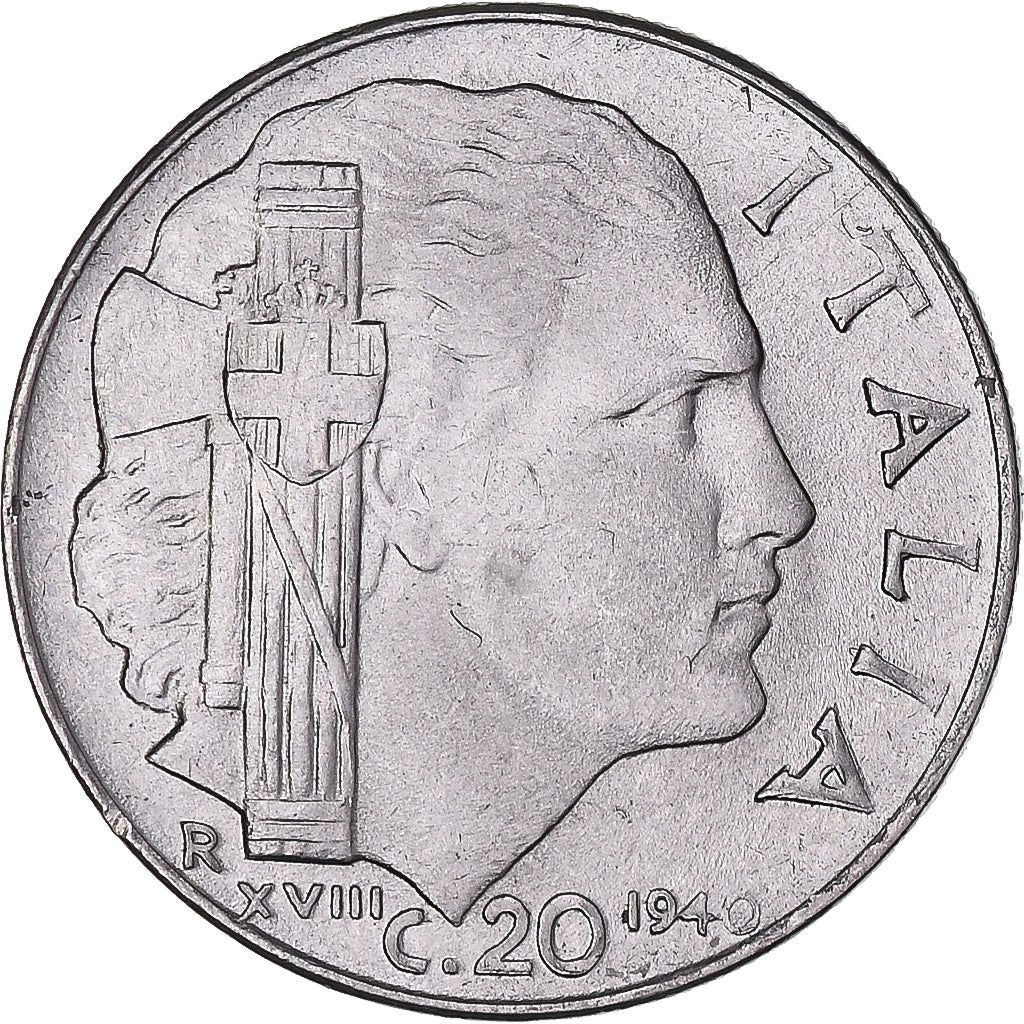 Münze, Italien, Vittorio Emanuele III, 20 Centesimi, 1940, Rome, SS+, Stainless