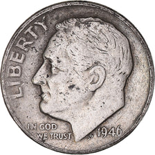 Monnaie, États-Unis, Roosevelt Dime, Dime, 1946, U.S. Mint, Philadelphie, TB+