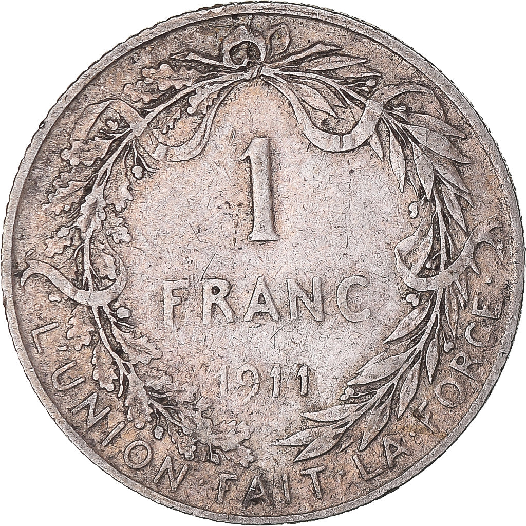 Munten, België, Franc, 1911, Brussels, FR+, Zilver, KM:72