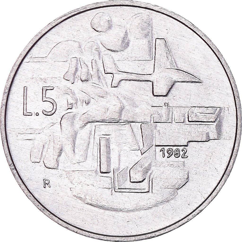 Münze, San Marino, 5 Lire, 1982, Rome, SS+, Aluminium, KM:133