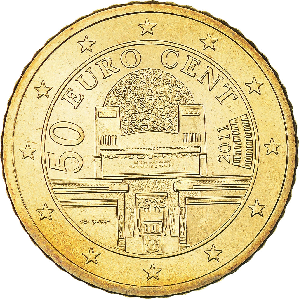 Austria, 50 Euro Cent, 2011, Vienna, MS(63), Brass, KM:3141