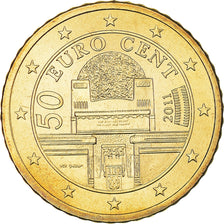 Austria, 50 Euro Cent, 2011, Vienna, MS(63), Brass, KM:3141