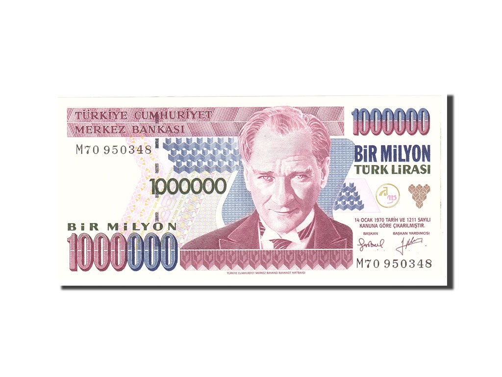 Banknote, Turkey, 1,000,000 Lira, 2002, Undated, KM:213, UNC(65-70)