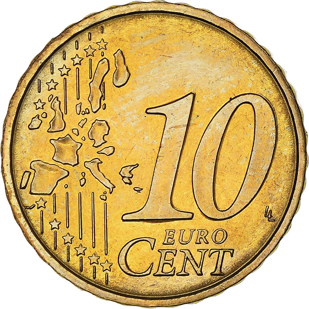 Monaco, 10 Euro Cent, 2002, Paris, STGL, Messing, KM:170