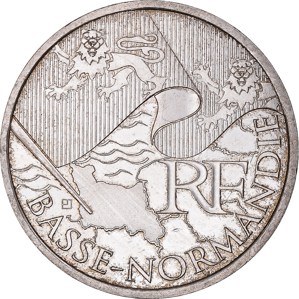 France, 10 Euro, 2010, Basse-Normandie, AU(50-53), Silver, KM:New