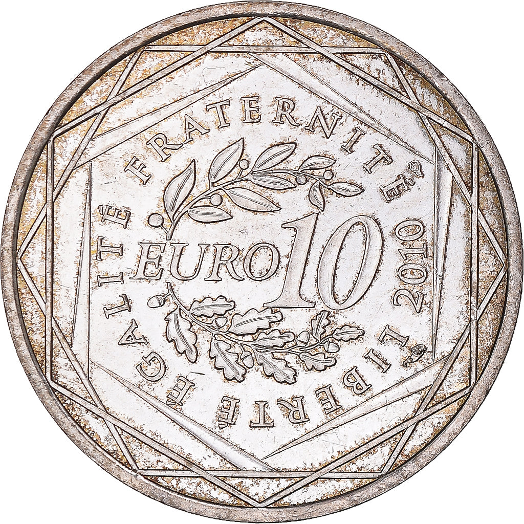 France, 10 Euro, 2010, Basse-Normandie, AU(50-53), Silver, KM:New