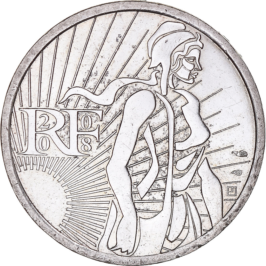 France, 5 Euro, 2008, AU(55-58), Silver, Gadoury:EU287, KM:1534