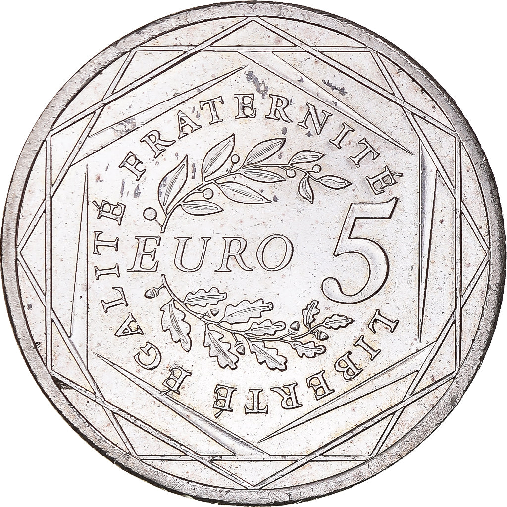 France, 5 Euro, 2008, AU(55-58), Silver, Gadoury:EU287, KM:1534