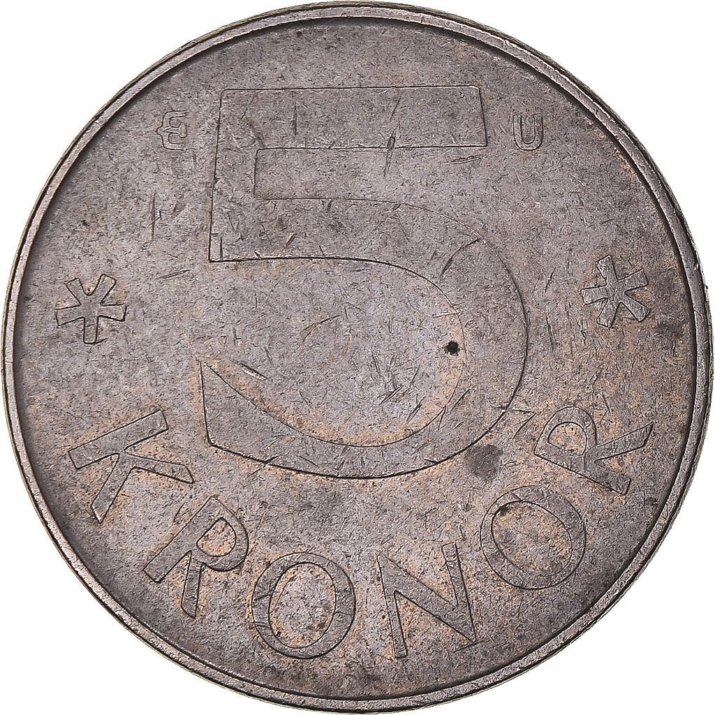 Moneda, Suecia, Carl XVI Gustaf, 5 Kronor, 1981, MBC, Cobre - níquel, KM:853