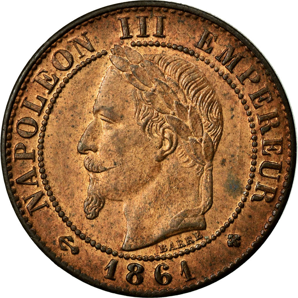 Coin, France, Napoleon III, Napoléon III, Centime, 1861, Strasbourg, MS(60-62)