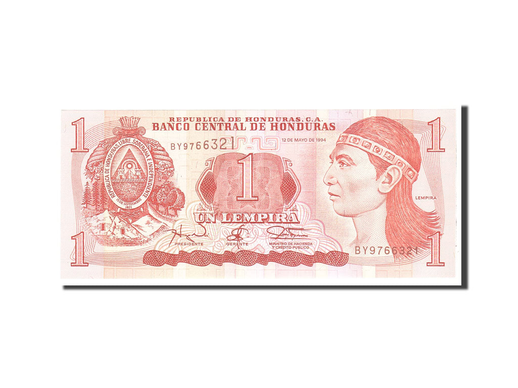 Banknote, Honduras, 1 Lempira, 1994, 1994-05-12, KM:76a, UNC(65-70)