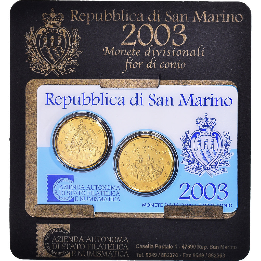 San Marino, Set, 2003, Rome, 20c + 50c, MS(65-70)