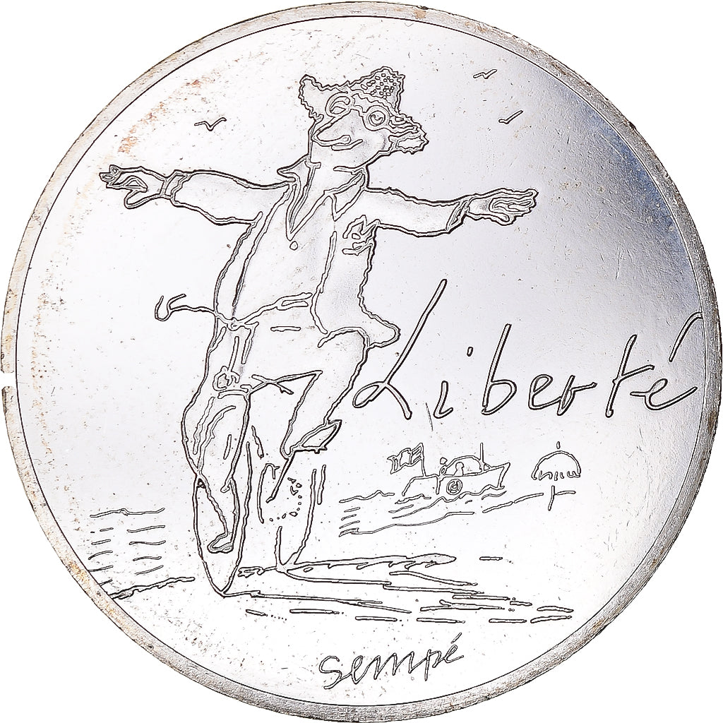 Francja, Sempé - Liberté, 10 Euro, 2014, MS(65-70), Srebro, Gadoury:EU717