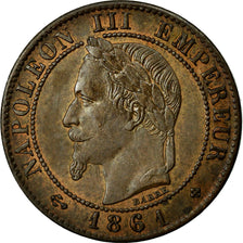 Moneta, Francia, Napoleon III, Napoléon III, Centime, 1861, Strasbourg, SPL-