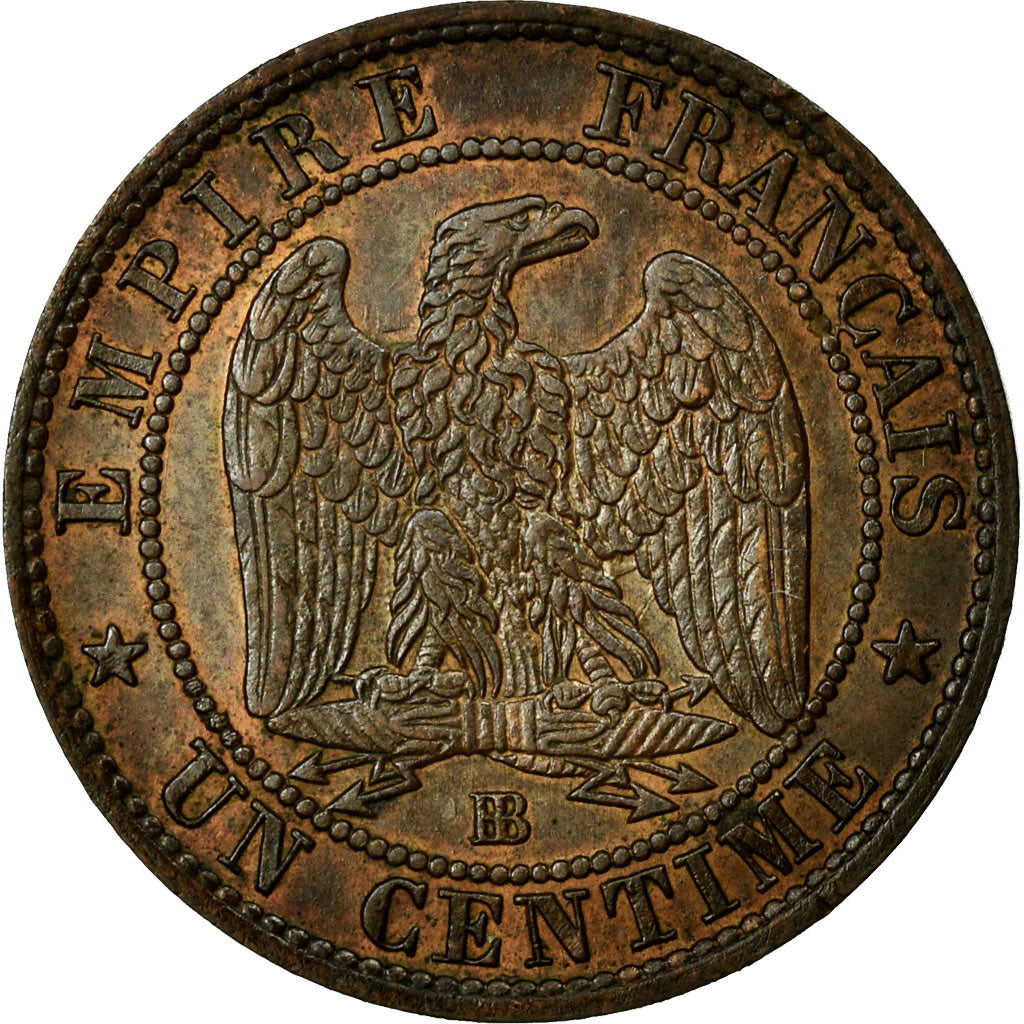 Coin, France, Napoleon III, Napoléon III, Centime, 1861, Strasbourg, AU(55-58)