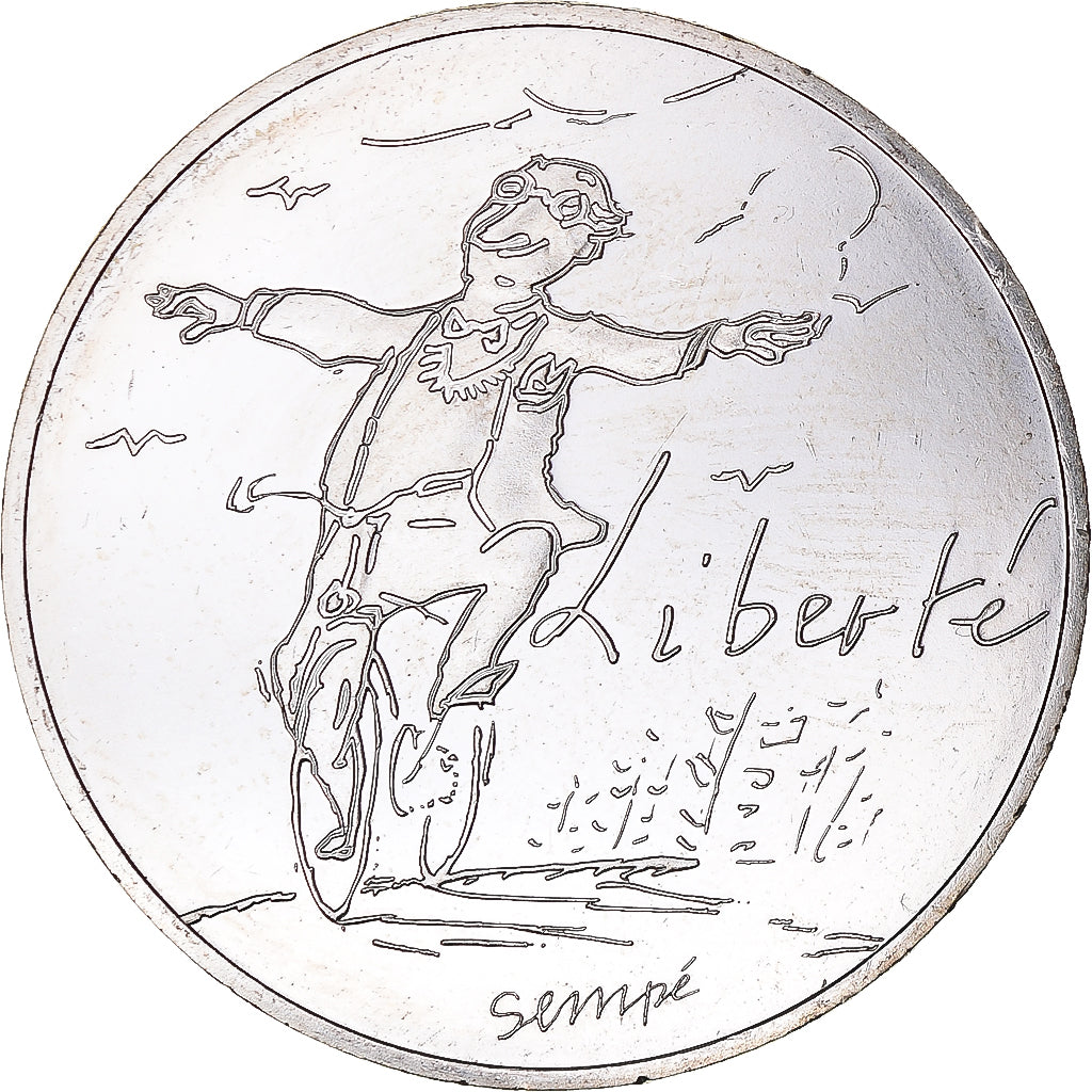France, 10 Euro, Liberté, 2014, Paris, Sempé, MS(63), Silver