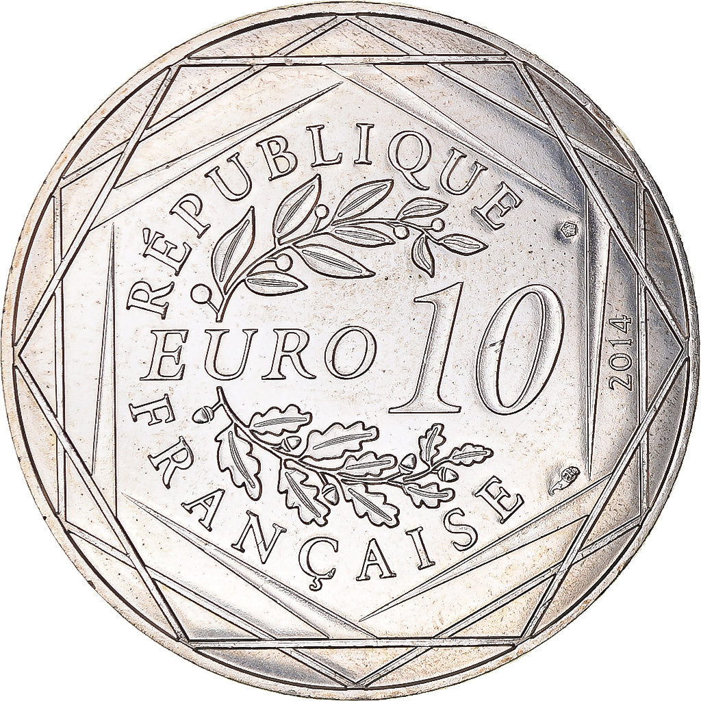 France, 10 Euro, Liberté, 2014, Paris, Sempé, MS(63), Silver