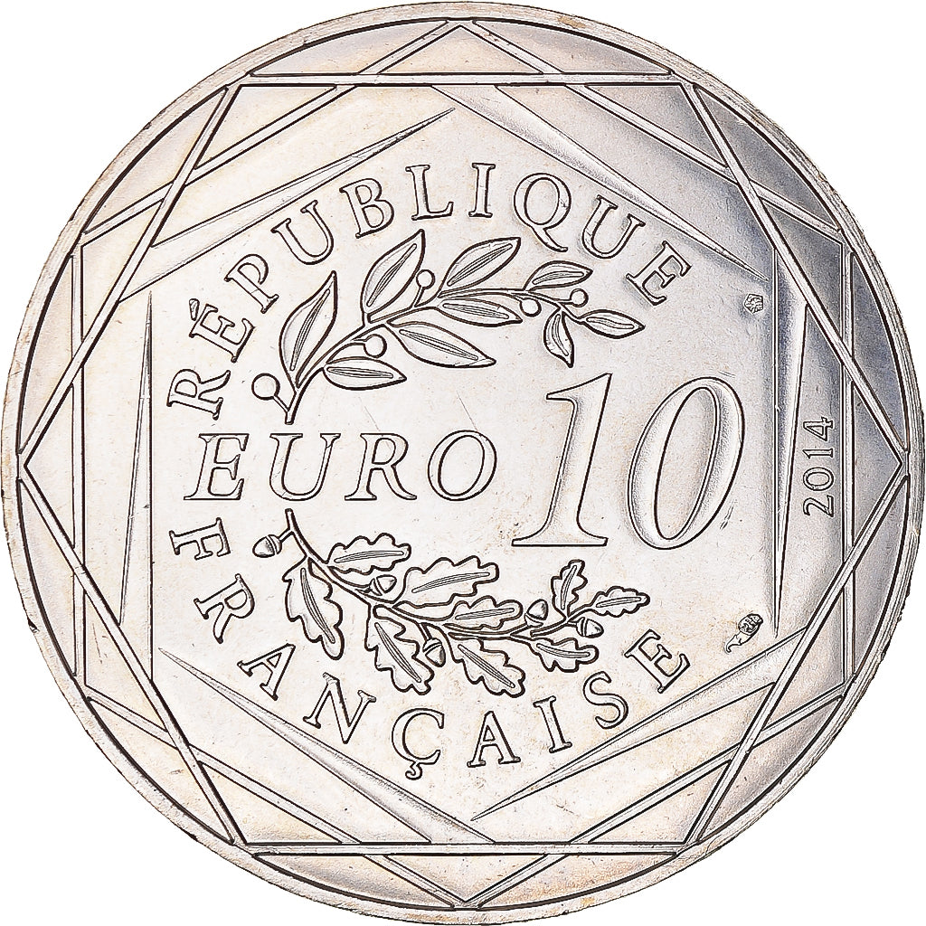 France, Sempé - Fraternité, 10 Euro, 2014, MS(60-62), Silver, Gadoury:EU719