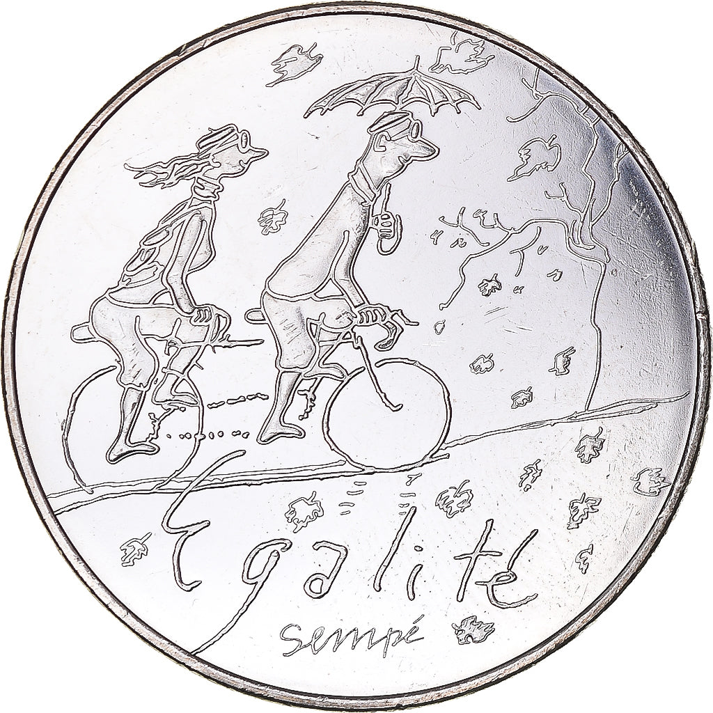 France, 10 Euro, Egalité, 2014, Sempé, MS(63), Silver, Gadoury:EU718