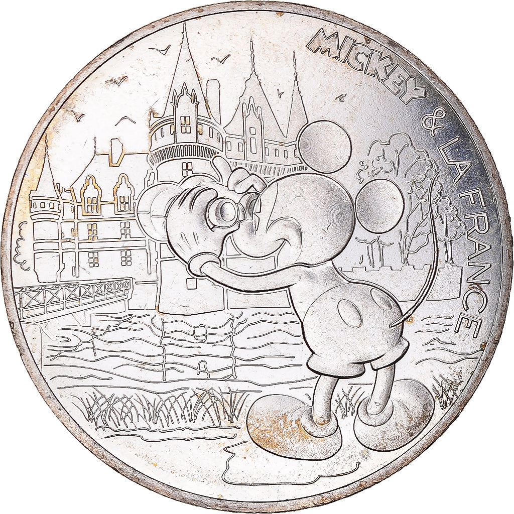 Francja, 10 Euro, Mickey un tour de Loire, 2018, MS(65-70), Srebro