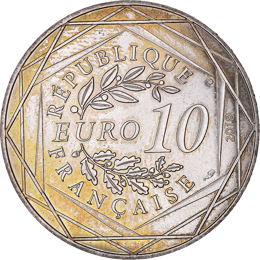 France, 10 Euro, 2018, Mickey aux pieds de la Dame de fer, MS(65-70), Silver