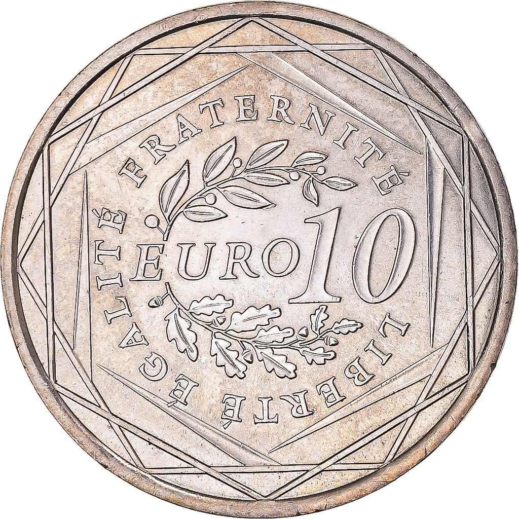France, 10 Euro, 2009, Semeuse, AU(55-58), Silver