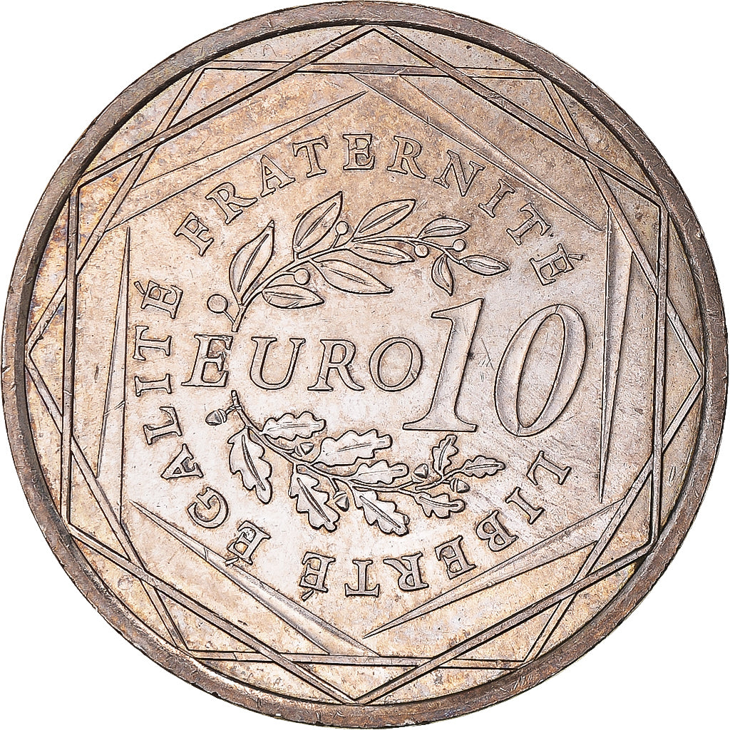 France, 10 Euro, 2009, Semeuse, AU(55-58), Silver