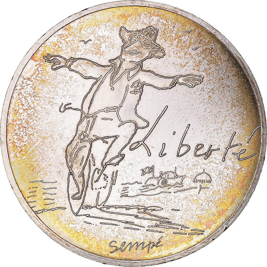 Francja, 10 Euro, Liberté Hiver Sempé, 2014, Paris, MS(63), Srebro